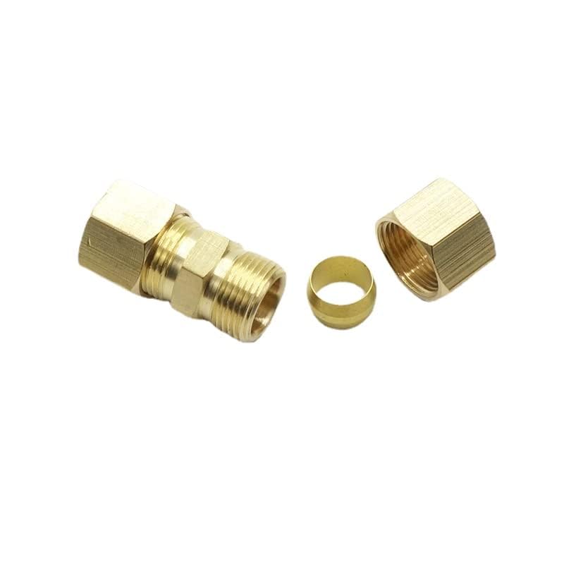 CDQBWKJGFJ 3 Pcs Brass Fuel Line Compression Union Fitting 3